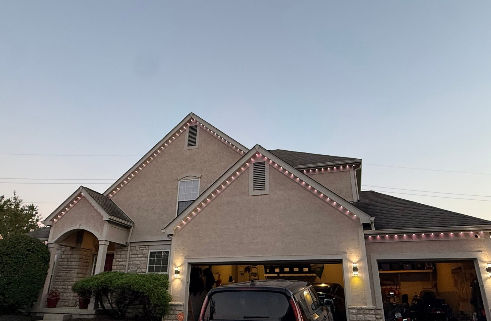 Permanent holiday lighting installation by Winter Glow Holiday Lights