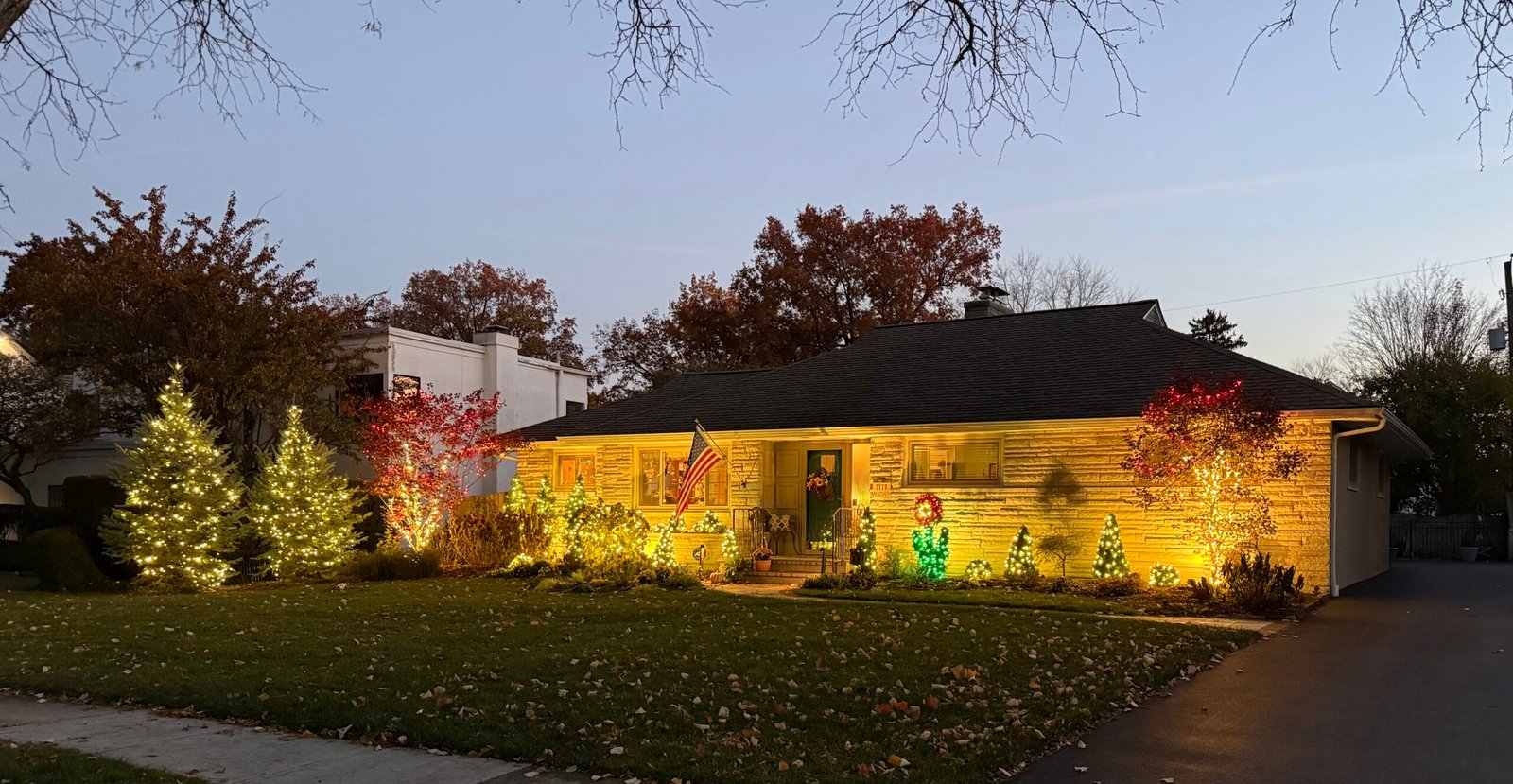 Custom Christmas lighting installation by Winter Glow Holiday Lights
